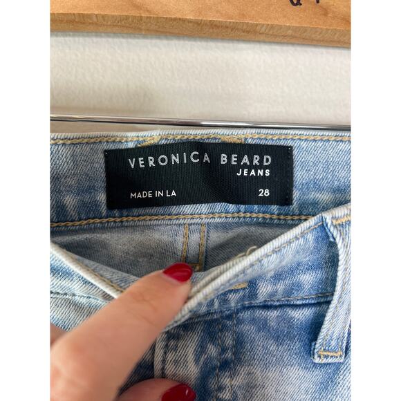 NWT Veronica Bread Sheridan Bell Bottom Flared High-Rise Denim Jeans Sky Size 28 - Picture 4 of 10